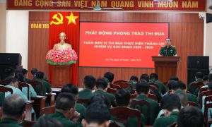 Đoàn 195 tổ chức sinh hoạt chính trị, chỉnh huấn và phát động phong trào thi đua hoàn thành nhiệm vụ giai đoạn 2026 - 2030